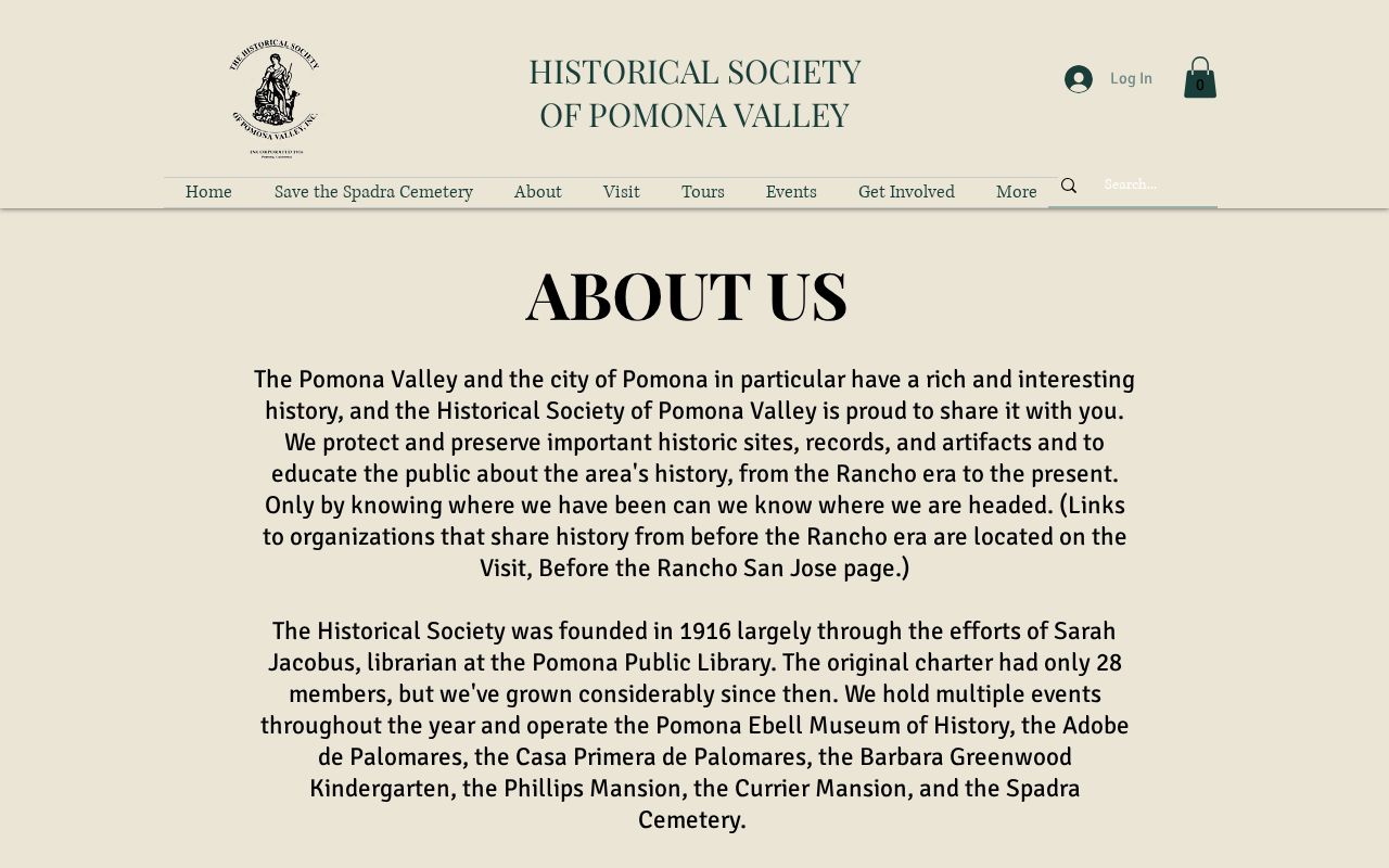 Pomona city directory view of Historical Society of Pomona Valley holdings